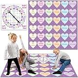 Hollowfly 2 Pcs Valentine Day Games for Kids Valentine Conversation Heart Party Bending and Twist Game with Bright Colors Conversation Hearts Game Mat Spinner for Valentine Day Party Classroom School