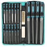 Libraton 31PCs Metal File Set, Metal Files, Metal Files for Steel, 12 Needle Files with Case, Riffler File, 12 Sandpapers, Steel Brush, File Sets for Wood and Metal, for Metalworking & Woodworking