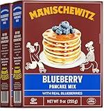 Manischewitz Real Blueberry Pancake Mix, Dairy Free, 9oz (2 Pack) with Real Blueberries Kosher (including Passover) Easy Prep!