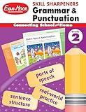 Evan-Moor Skill Sharpeners Grammar and Punctuation Workbook, Grade 2, Nouns, Verbs, Sentence Structure, Subject, Predicate, Language Handbook, Real-World Practice, Fun Activities, Homeschool, Practice