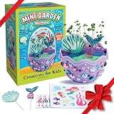 Creativity for Kids Mini Garden: Mermaid Terrarium Kit - Mermaid Gifts for Girls, Crafts for Kids and Mermaid Toys Ages 6-8+, Stocking Stuffers for Kids