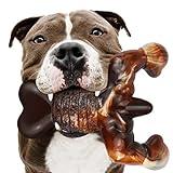 MOXIKIA Dog Chew Toys for Aggressive Chewers Almost Indestructible Dog Toys,Bacon Flavor,Tough Dog Bone Toys for Medium/Large Breed Dogs,Best Chew Toys to Keep Them Busy