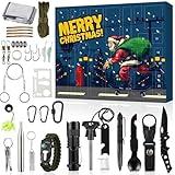 Survival Kit Advent Calendar 2024 Adults Men, 24 Day Christmas Countdown Calendar Teen Boys with Cool Gadgets for Camping, Fishing, Hunting, Outdoor Adventure Gifts