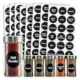 Talented Kitchen 144 Spice Jar Labels, Round 1.5 Inch Preprinted Chalkboard Stickers for Spice Containers (Water Resistant)