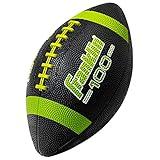 Franklin Sports Grip-Rite 100 Rubber Junior Football, Black/Lime