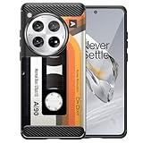 CasesOnDeck Case Compatible with [OnePlus 12 5G 2024/ OnePlus 12 Case] Pictorial Patterned TPU Design Case Flexible Slim and Elegant (Retro Cassette)