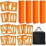 Libima 16 Pcs Football Yard Marker Set Include 11 Football Field Yard Line Marker High Visibility 4 Weighted Football End Zone Pylons with Carrying Bag for Training Sporting Equipment(Orange)