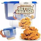 COOK'S CHOICE The Original Better Breader Bowl All-in-One Mess-Free Batter Breading Station for Home & On-the-Go- Pour Seasoning, Add Meat or Veggies & Shake for Perfect Coating- Durable & Reusable