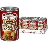 Campbell's Chunky Soup, Hearty Beef and Barley Soup, 18.8 Oz Can (Case of 12)