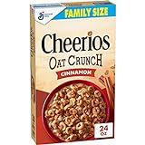 Cheerios Oat Crunch Cinnamon Oat Breakfast Cereal, Family Size, 24 oz