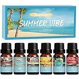 SALKING Summer Fragrance Oils Set, Premium Essential Oils Gift Set for Diffuser, Scented Oil for Soap & Candle Making - Ocean Breeze, Mojito, Coconut, Pineapple, Watermelon, Vanilla Ice Cream