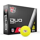 WILSON Staff 2023 Duo Soft NFL Golf Balls - 12 Balls, Yellow, Kansas City Chiefs