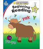 Carson Dellosa Beginning Reading Workbook―Kindergarten Early Reader Phonics Practice With Stickers, Incentive Chart, Puzzles, Coloring Activities (64 pgs) (Volume 3) (Home Workbooks)