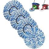 4 Pack Mop Replace Heads Compatible for OCeda, Spin Mop Refill Head Replacement for RinseClean 2-Tank System - Fluffy Microfiber, Machine Washable and Easy to Replace