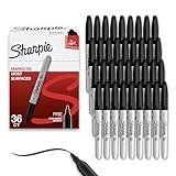 Sharpie Permanent Markers, Bulk Set, Fine Tip Markers, For Plastic, Metal, Wood, And More, Black, 36 Count
