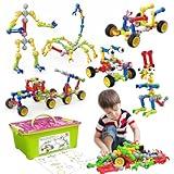 Huaker Stem Building Toys for 3 4 5 6 7 8 Year Old Boys Girls Kids,180 Pieces Building Blocks Educational Learning Toys with Large Storage Box,Ideal Christmas Birthday Gifts