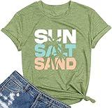 Generic Hawaiian Women Summer Sun Beach Printed Casual Short-Sleeved T-Shirt XL, T12-green