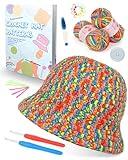 Katech Easy Crochet Kit for Beginners, Crochet Bucket Hat Beginner Knitting Kit Crocheting Kit for Adults Includes Step-by-Step Crochet Book, Crochet Starter Kit Learn to Crochet Hat - Ideal Gift