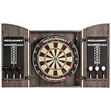 Accudart Armada Bristle Dartboard Cabinet Set - Official Size 18" x 1.5" - Self Healing Genuine Sisal - Wall Mount Cabinet Set - Round Spider Wires Reduce Bounce Outs - Rotatable Metal Number Ring