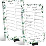 Joyberg 2 PCS Magnetic Grocery List Pads for Fridge, 4.5x7.5 Inches Magnetic Note Pad for Fridge, Grocery List Magnet Pad for Fridge, Magnetic Notepad, Shopping List, 60 Pages Per Magnetic Notepad