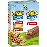 Quaker Chewy Granola Bars, Chewy & Dipps 4 Flavor Variety Pack, 58 Pack, Chocolate Chip, Peanut Butter Chocolate Chip, Smores flavors