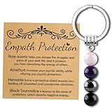 Healing Gemstone Jewelry Keychain Spiritual Crystal Keychain Relief Stress Anxiety Recovery Healing Gift New Beginning Gifts for Women Men Divorce Breakup Get Well Gifts for Friends Sister Coworker