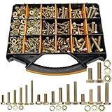 900pcs Metric Bolt Assortment Sets, M6 M8 M10 M12 Grade 8.8 Heavy Duty Bolts and Nuts Kit, Yellow Zinc Plated Coating, 18 Sizes