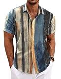 COOFANDY Men's Abstract Gradient Geometric Print Shirt Casual Shirt for Spring Summer Holiday