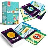 merka Science Flash Cards for Kids - 90-Count Multicolor Waterproof Deck - Solar System Facts & Planet Cards for Kids & Human Anatomy & Geography Facts - Homeschool Science Supplies