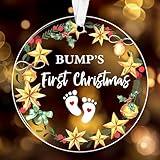 ZAGKOO Bumps First Christmas Ornament 2024 - First Time Parent Gifts, 1st Time New Dad, Mom Expecting Baby On The Way - Pregnancy Baby Announcement for Grandparents, Family Christmas Tree Decoration