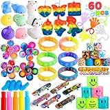 JOYIN 60 Pcs Party Favors for Kids, Popular Fidget Toys Pack, Goodie Bags Fillers for Kids Birthday Party, Prizes in Bulk for School, Pinata Stuffers, Classroom Prizes, Treasure Box Toys