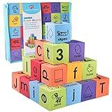 BOHS Foam Learning Blocks - Number,Alphabet,Shapes,Sight Words - Quiet,Safe and Soft Stacking Toys for Toddlers,30pcs