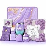 LE CADEAU Birthday Gifts for Women, Get Well Soon Gifts, Relaxing Spa Care Package with Luxury Flannel Blanket - Valentines, Mothers Day, Christmas Gifts for Women, Mom, Wife, Girlfriend, Friends, Sis