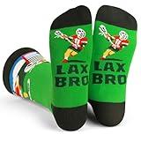 Lavley Lax Bro Socks for Men and Teens - Funny Lacrosse Gift for Players, Coaches and Fans - One Size Fits Most