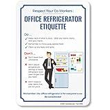 SmartSign 10 x 7 inch “Respect Your Co-Workers - Office Refrigerator Etiquette” Magnetic Sign, Conformable 32 mil Rubber, Multicolor, Made in USA