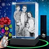 ArtPix 3D Premium Crystal Photo, Christmas Customized Gifts for Women, Her, Wife, Men, Mom, Great Xmas Personalized Gift With Your Own Photo, Custom 3D Picture Rectangle, Couples Gifts