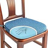 SINOSSO 1 Pack Memory Foam Chair Cushions for Dining Chair, Friendly Woven Fabric 16" U-Shape Comfortable Kitchen Chair Pad, Removable Slip Resistant Seat Cushion (1 Piece, Blue)