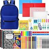 Gilprop 86 Pcs School Supplies Kit with Backpack Back to School Supplies Bag Set Elementary Essential Bundle Bulk for Kid Student Girl Boy Classroom(Blue)