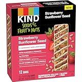 KIND Seeds Fruit & Nuts Snack Bar, Strawberry Sunflower Seed | 5g Protein, High Fiber, Gluten Free Bars, 1.4 OZ, 12 Count