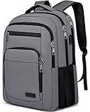 Liokesa Laptop Backpack, 17.3 Inch Large School Backpacks with USB Charging Port, Anti Theft Water Resistant College Computer Bag Daypack for Men Women, Grey