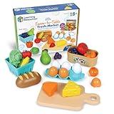 Learning Resources New Sprouts Farm-to-Table Fresh Market, 27 Pieces, Ages 18 Months+, Play Food for Kids Kicthens, Grocery Store Pretend Play, Play Kitchen Accessories,Kids