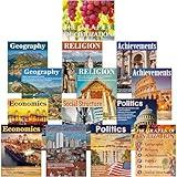 Pajean 14 Pcs The Grapes of Civilizations Posters Social Studies World History Classroom Decorations Geography Posters Culture Bulletin Board Wall Decor Art Prints for Middle High School,14" x 11"