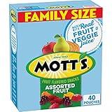 Mott's Fruit Flavored Snacks, Assorted Fruit, Family Pack, Gluten Free, Stocking Stuffer, 40 ct