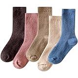 IIG 5 Pairs Women's Vintage Style Thick Wool Warm Winter Crew Socks (Cozy solid colors 01-5 Pairs)