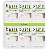 Basis Sensitive Skin Bar Soap for Body, Hands and Face, Unscented Soap Bar for Sensitive Skin with Chamomile and Aloe Vera, Bar Soap Bulk Pack, 4 Oz Bar, Pack of 6