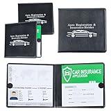 Pacific Mailer Auto Registration and Insurance Card Holder 2 Packs Car Document ID Holder Glove Box Organizer Car Accessories, Black