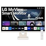 LG 27SR50F-W MyView Smart Monitor 27-Inch FHD (1920x1080) IPS Display, webOS 23, HDR 10, x2 Built-in Speakers, AirPlay 2, Screen Share, Bluetooth, ThinQ App, Remote Control, White