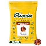 Ricola Original Herb Cough Drops, 115 Count, Cough Suppressant & Throat Relieving Drops with Naturally Sourced Menthol, Pleasing Herbal Taste for Coughs & Throat Irritation Symptom Relief
