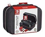 Officially Licensed Nintendo Switch System Carrying Case – Protective Deluxe Travel System Case – Joy-Con Contoller, Game Cartridges and SD Card Cutouts – Black Ballistic Nylon Exterior