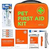 ARCA PET Cat & Dog First Aid Kit | Vet Approved |108-Piece Safety Essentials, Durable Case with Reflective Safety Strips, Includes Thermometer, Emergency Card and Pet First Aid Manual